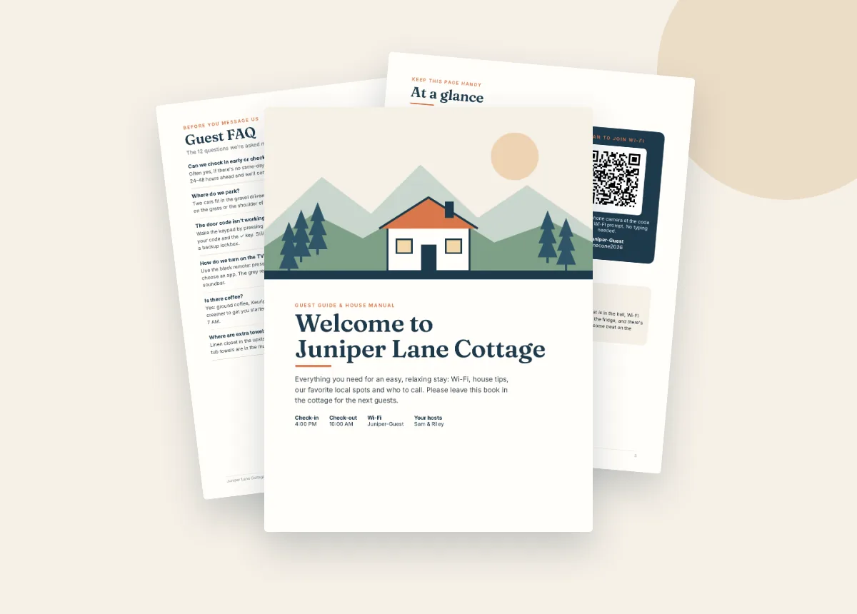 Guest Welcome Book & House Manual template preview