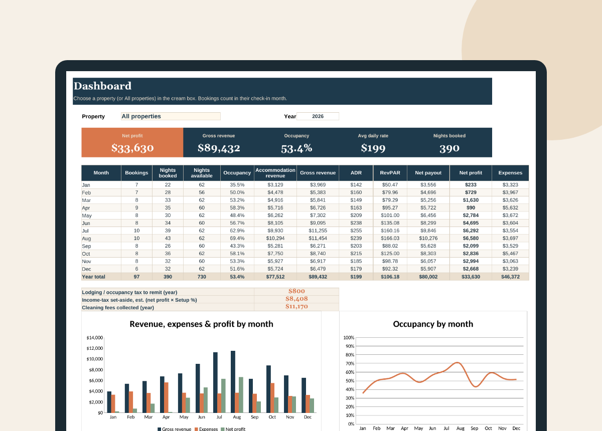STR Income & Expense Tracker preview